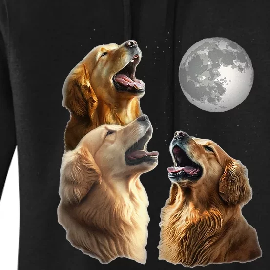 Funny Retriever Howling At Moon For Mom & Dad Women's Pullover Hoodie