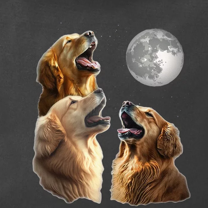 Funny Retriever Howling At Moon For Mom & Dad Zip Tote Bag