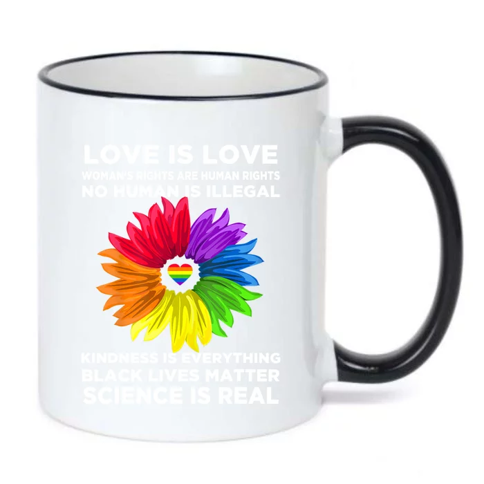 Flower Rainbow Hu Black Lives Rights Science Lgbt Pride Gift Black Color Changing Mug