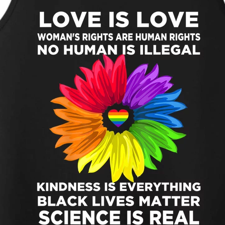 Flower Rainbow Hu Black Lives Rights Science Lgbt Pride Gift Performance Tank