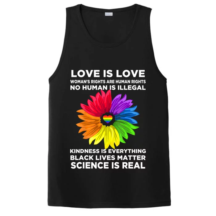 Flower Rainbow Hu Black Lives Rights Science Lgbt Pride Gift Performance Tank