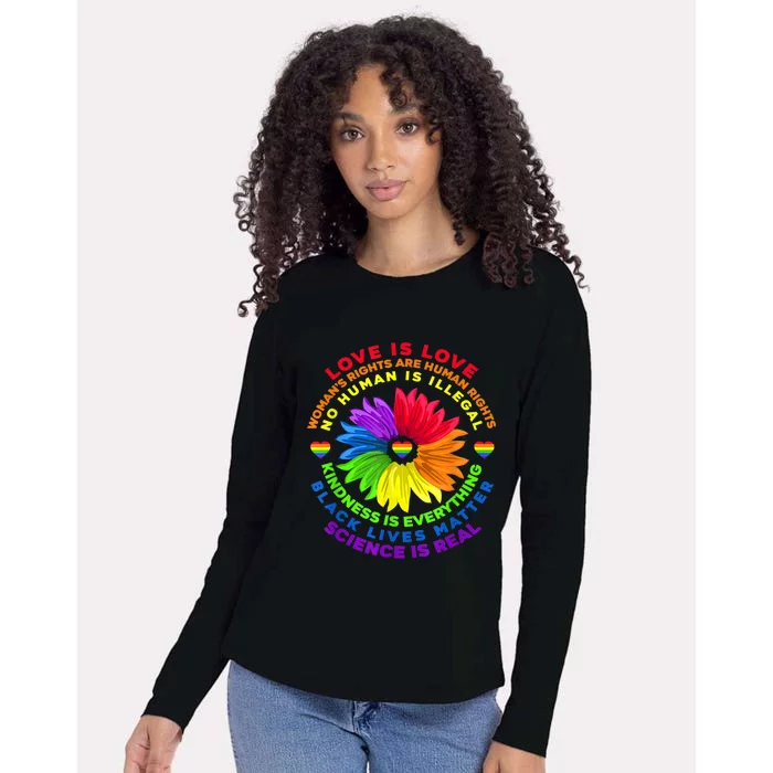 Flower Rainbow Hu Black Lives Rights Science Lgbt Cute Gift Womens Cotton Relaxed Long Sleeve T-Shirt