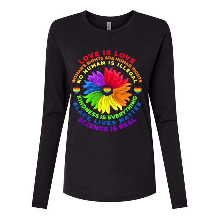 Flower Rainbow Hu Black Lives Rights Science Lgbt Cute Gift Womens Cotton Relaxed Long Sleeve T-Shirt