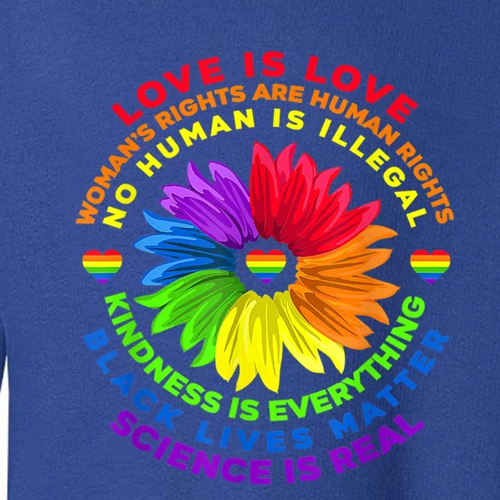 Flower Rainbow Hu Black Lives Rights Science Lgbt Cute Gift Toddler Sweatshirt