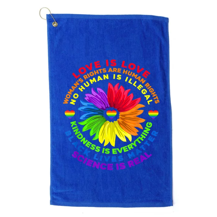 Flower Rainbow Hu Black Lives Rights Science Lgbt Cute Gift Platinum Collection Golf Towel