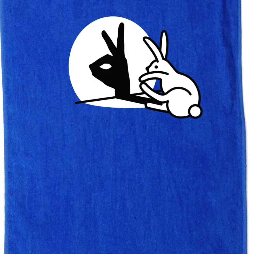 Funny Rabbit Hand Shadow Puppets Humor Pop Art Platinum Collection Golf Towel