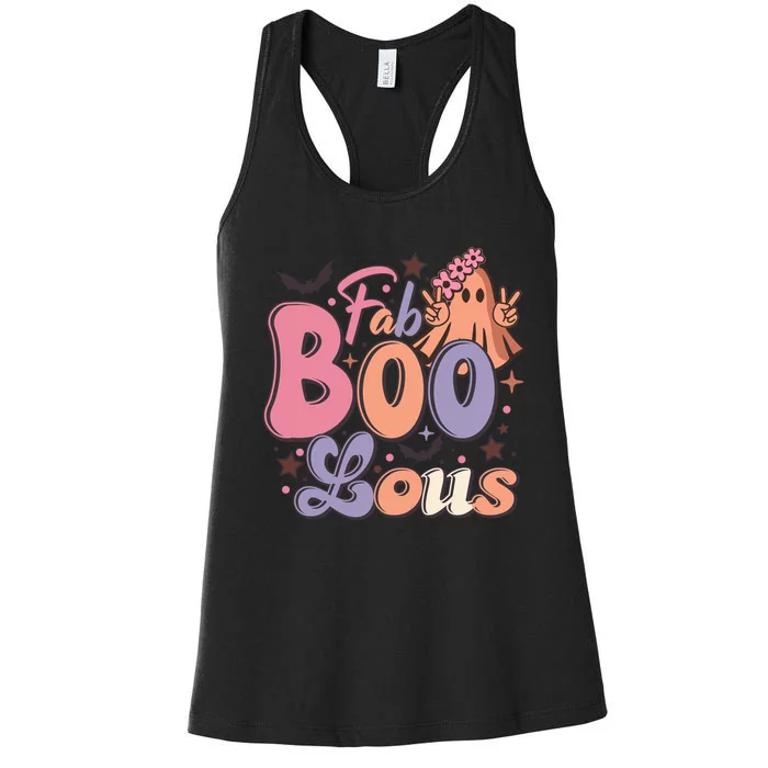 Fabulous Retro Halloween Theme Women's Racerback Tank