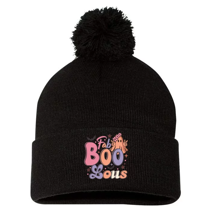 Fabulous Retro Halloween Theme Pom Pom 12in Knit Beanie