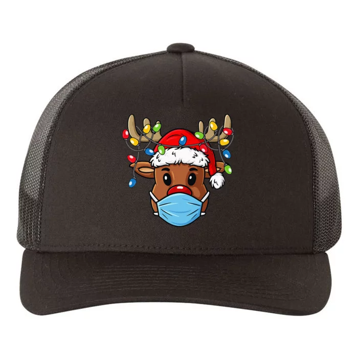 Festive Reindeer Holiday Humor Gift Yupoong Adult 5-Panel Trucker Hat