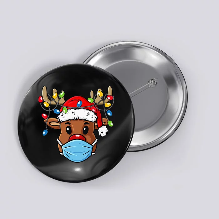 Festive Reindeer Holiday Humor Gift Button