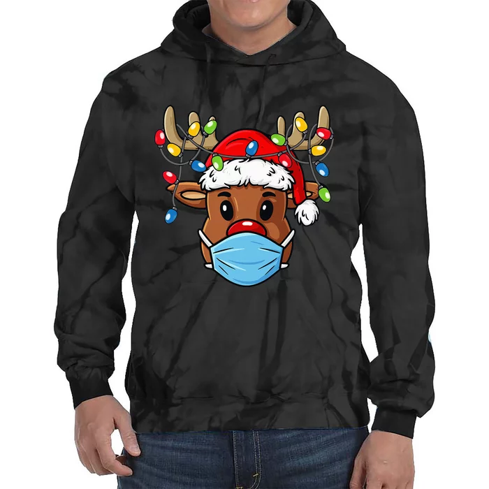 Festive Reindeer Holiday Humor Gift Tie Dye Hoodie