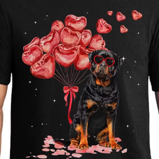 Funny Rottweiler Heart Valentines Day Dog Dad Mom Gift Pajama Set