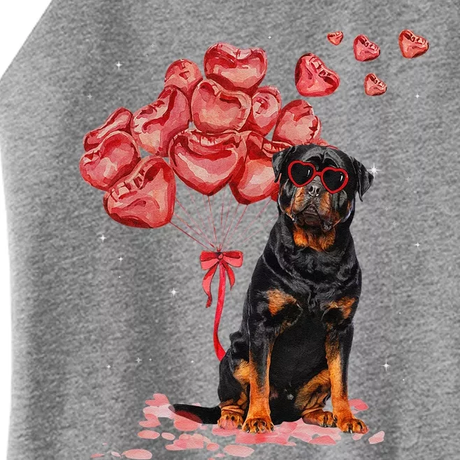 Funny Rottweiler Heart Valentines Day Dog Dad Mom Gift Women’s Perfect Tri Rocker Tank