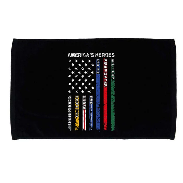 First Responders Hero Flag Nurse EMS Police Fire Microfiber Hand Towel