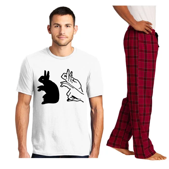 Funny Rabbit Hand Shadow Puppets Bunny Figure Pop Art Pajama Set