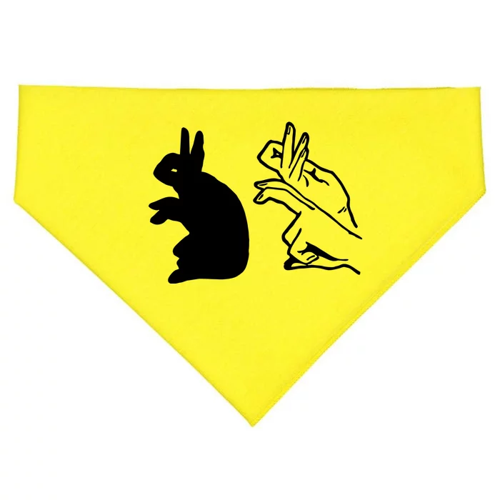 Funny Rabbit Hand Shadow Puppets Bunny Figure Pop Art USA-Made Doggie Bandana