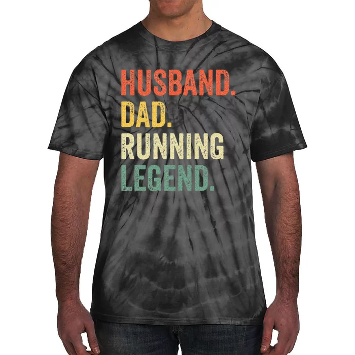 Funny Runner Husband Dad Running Legend Vintage Tie-Dye T-Shirt