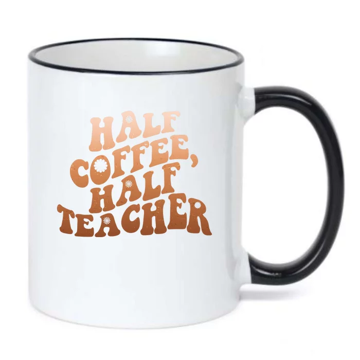 Funny Retro Half Coffee Half Teacher Black Color Changing Mug