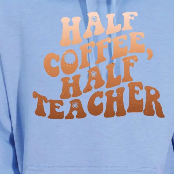 Funny Retro Half Coffee Half Teacher Unisex Surf Hoodie