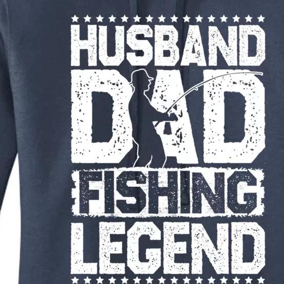 Fishing Rod Husband Dad Fishing Legend Fishing Gift Women's Pullover Hoodie