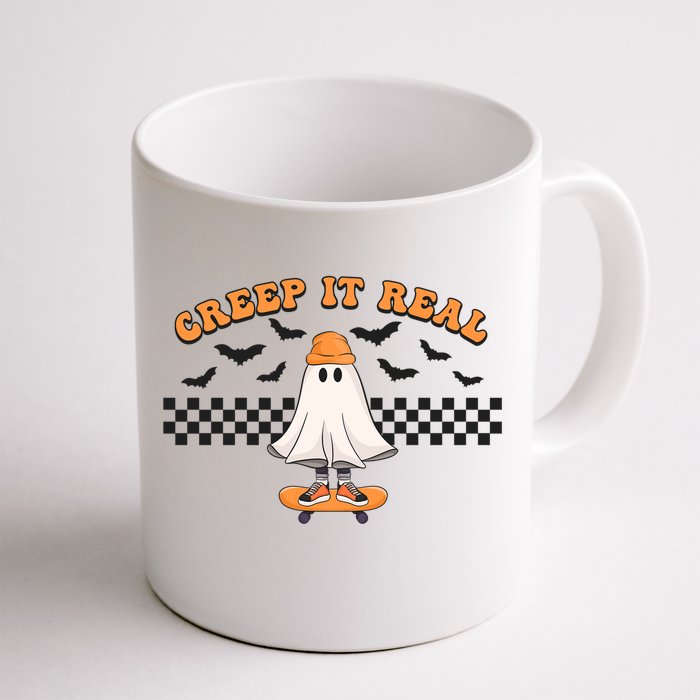 Funny Retro Halloween Creep It Real Vintage Ghost Halloween Meaningful Gift Front & Back Coffee Mug