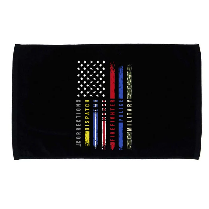 First Responders Hero Flag Nurse Ems Police Fire Military Gift Microfiber Hand Towel