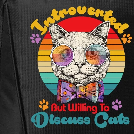 Funny Retro Hippy Hipster Glasses Cat Introverted But Willing To Discuss Cats City Backpack