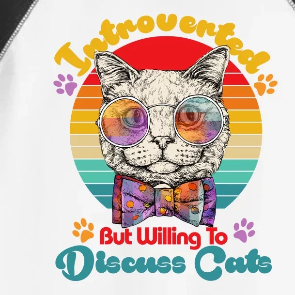 Funny Retro Hippy Hipster Glasses Cat Introverted But Willing To Discuss Cats Toddler Fine Jersey T-Shirt