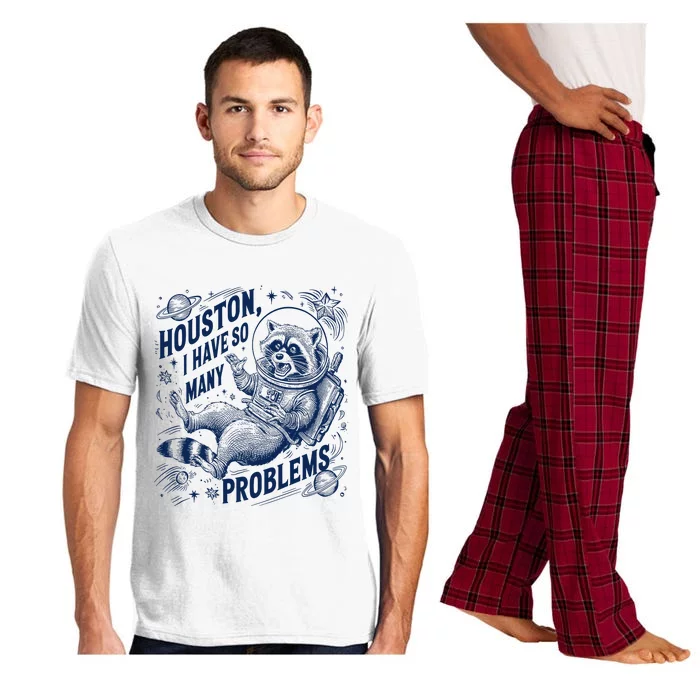 Funny Raccoon Houston I Have So Many Problems Pajama Set