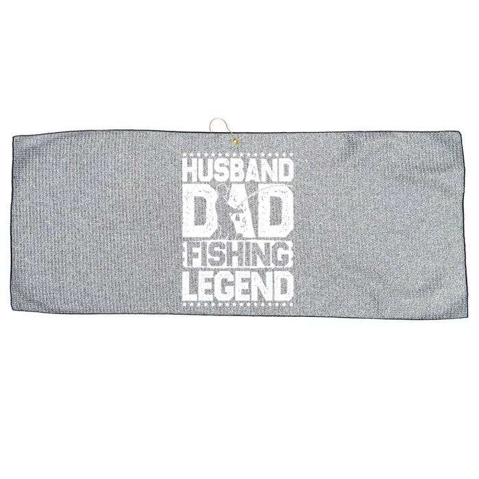 Fishing Rod Husband Dad Fishing Legend Fishing Great Gift Large Microfiber Waffle Golf Towel