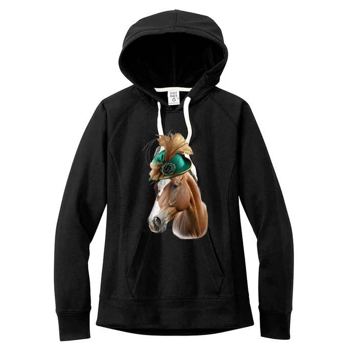 Funny Race Horse Gift Ridin' Derby Funny Gift Women's Fleece Hoodie