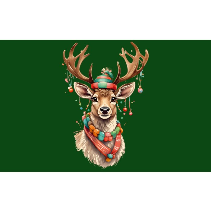 Festive Reindeer Holiday Bumper Sticker