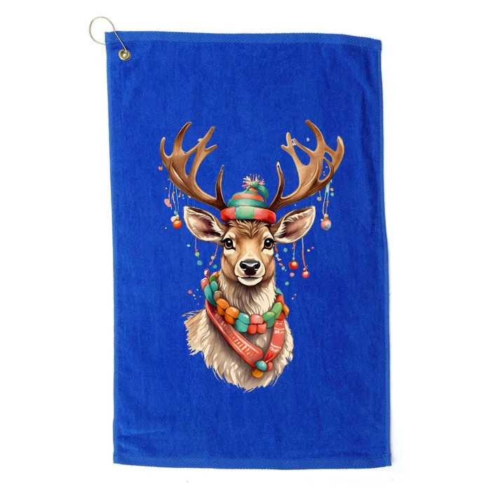 Festive Reindeer Holiday Platinum Collection Golf Towel