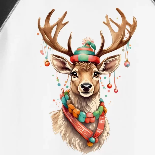 Festive Reindeer Holiday Toddler Fine Jersey T-Shirt