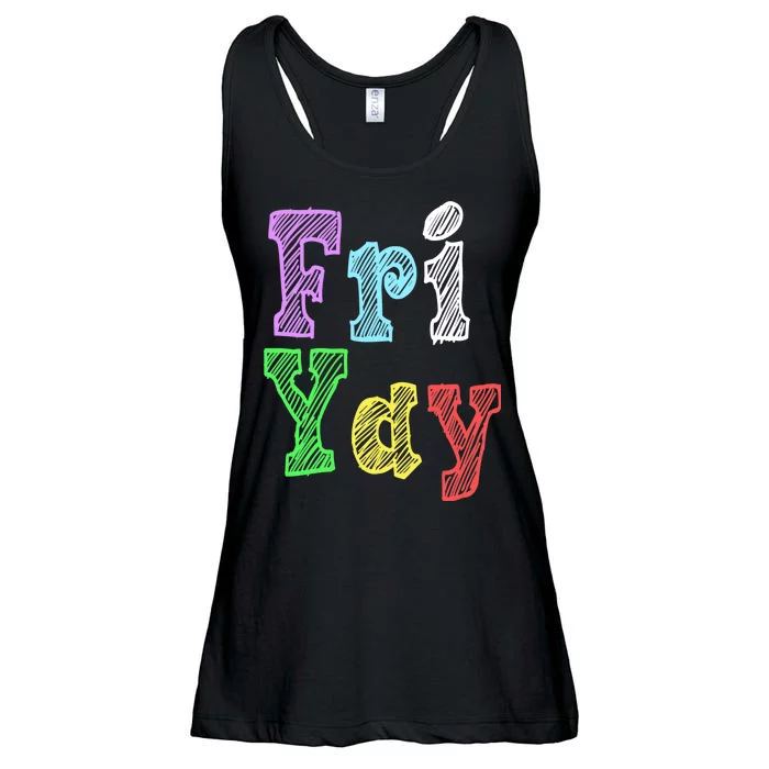 Fri Yay School Weekend Love Fridays Ladies Essential Flowy Tank