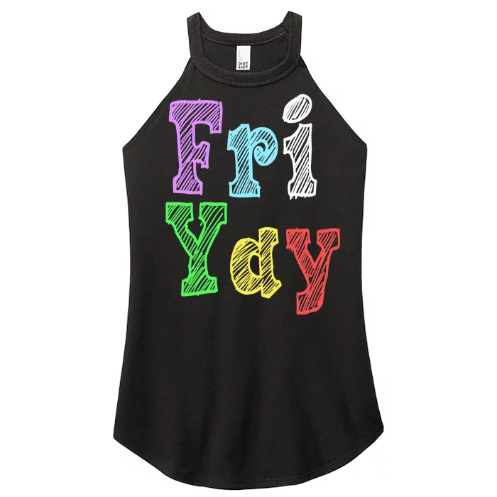 Fri Yay School Weekend Love Fridays Women’s Perfect Tri Rocker Tank