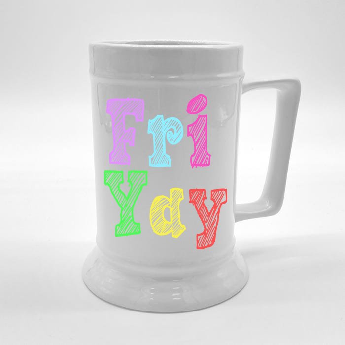 Fri Yay School Weekend Love Fridays Front & Back Beer Stein