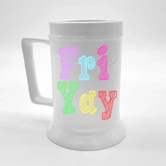 Fri Yay School Weekend Love Fridays Front & Back Beer Stein