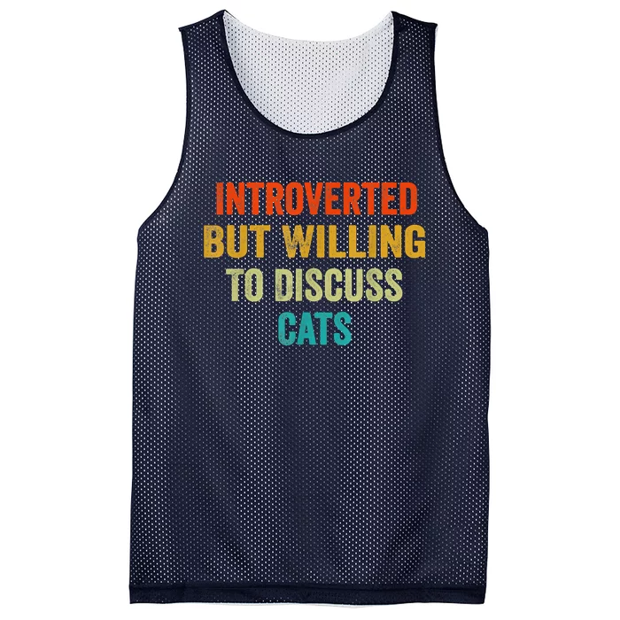 Funny Retro Introverted But Willing To Discuss Cats Mesh Reversible Basketball Jersey Tank