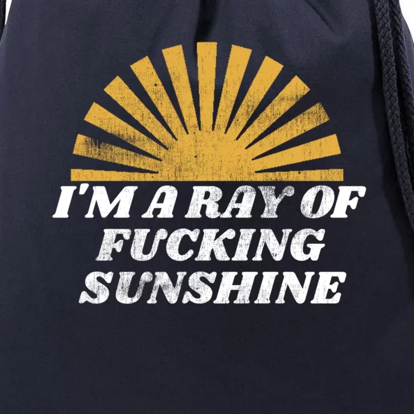 Funny Retro I'm A Ray Of Fucking Sunshine Gift Drawstring Bag