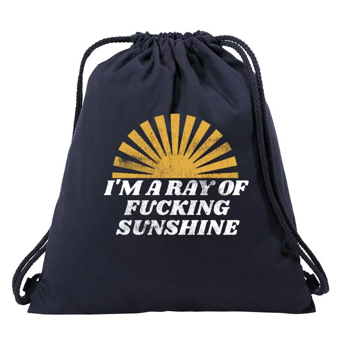 Funny Retro I'm A Ray Of Fucking Sunshine Gift Drawstring Bag