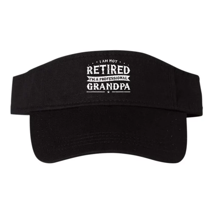 Funny Retiree Im Not Retired Im A Professional Grandpa Valucap Bio-Washed Visor