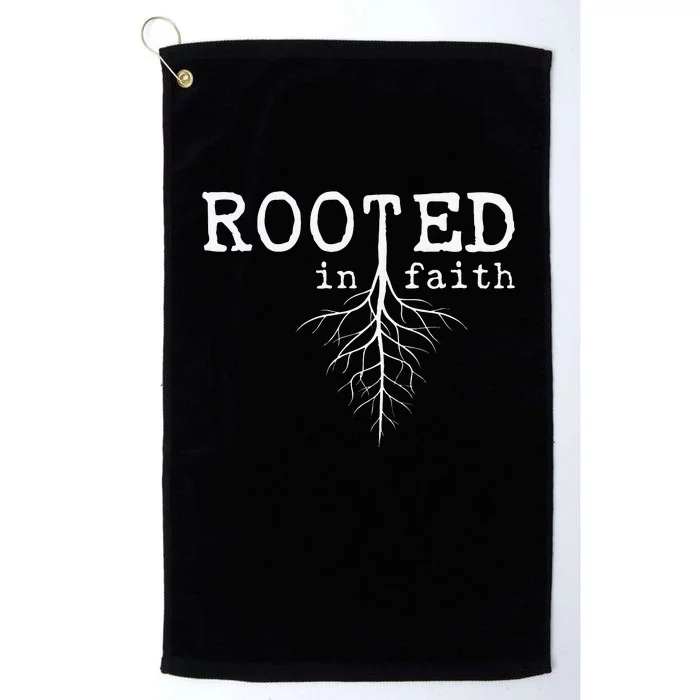 Funny Rooted In Faith Pro Christian Believers Faithful Platinum Collection Golf Towel