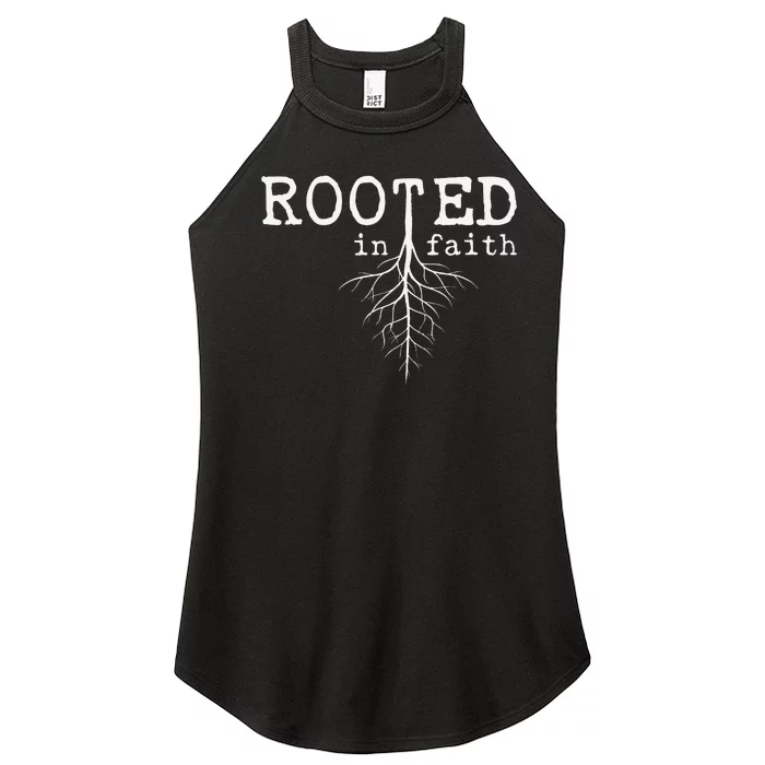 Funny Rooted In Faith Pro Christian Believers Faithful Women’s Perfect Tri Rocker Tank