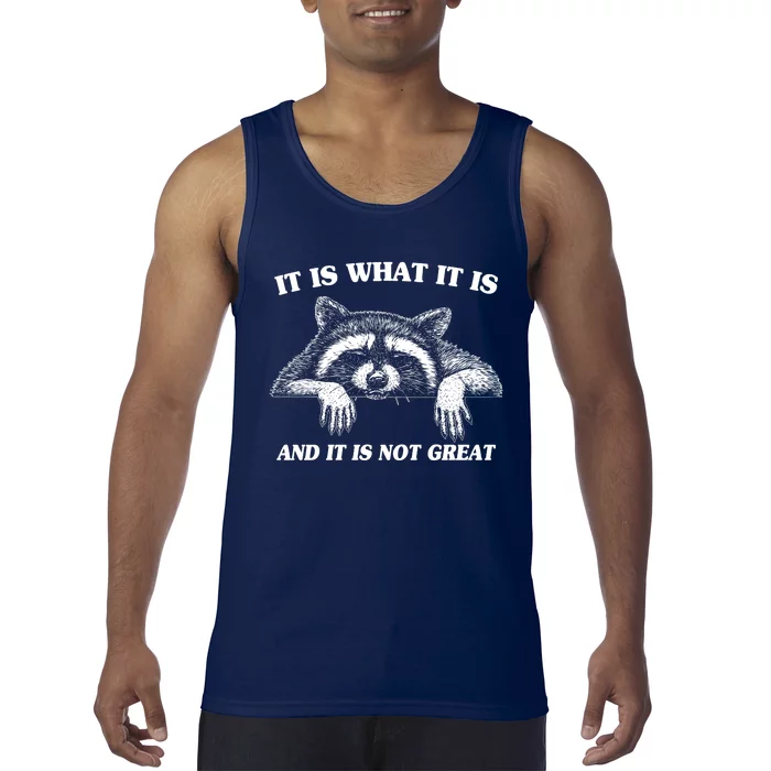 Funny Raccoon It Is What It Is And It Is Not Great Tank Top