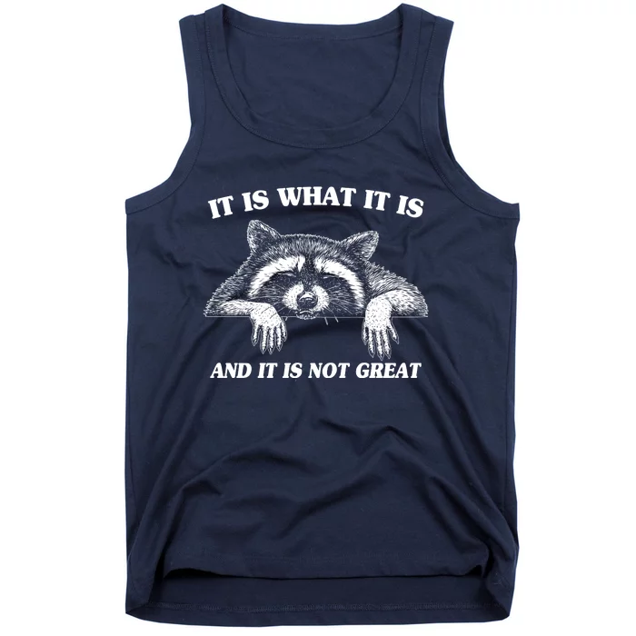 Funny Raccoon It Is What It Is And It Is Not Great Tank Top