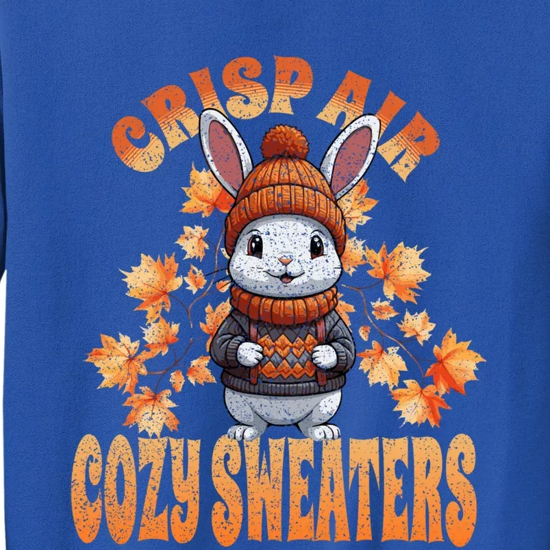 Fall Rabbit Illustration Autumn Cozy Funny Gift Tall Sweatshirt