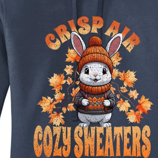 Fall Rabbit Illustration Autumn Cozy Funny Gift Women's Pullover Hoodie