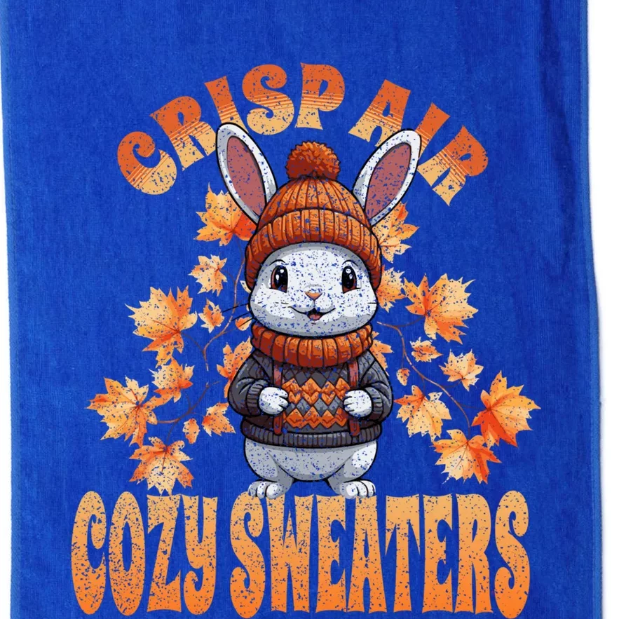 Fall Rabbit Illustration Autumn Cozy Funny Gift Platinum Collection Golf Towel