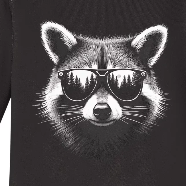 Funny Raccoon In Sunglasses Raccoon Baby Long Sleeve Bodysuit